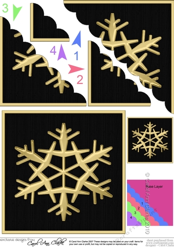 Christmas Snowflake - Scallop Corner side stacker Topper