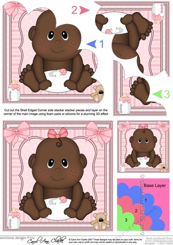 Cute Ethnic New Baby Girl Shell Edged Corner Side Stacker
