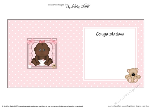 Cute Ethnic New Baby Girl square landscape insert
