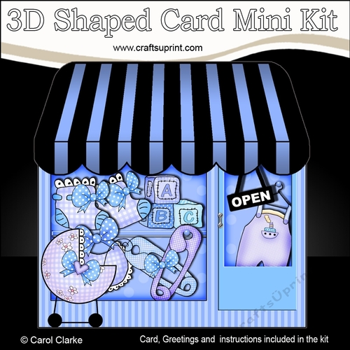 3D Shaped Card Kit - Little New Baby Boy Shop