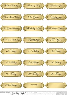 Metallic Birthday Greetings Text Plates