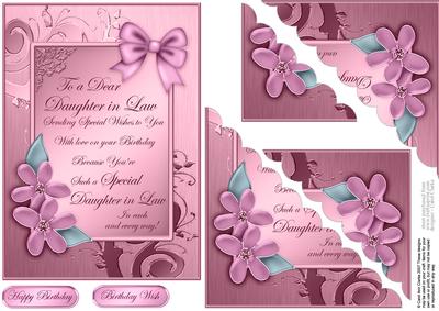 Metallic Daughter in Law Quick Card Corner Side Stacker