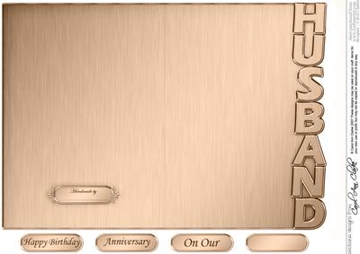 5 x 7 Elegant Metallic Husband Shaped Card