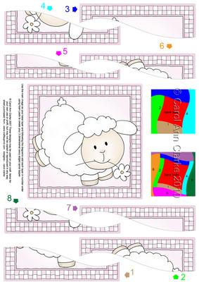 Little Lamb Quick Card with Wavy Spiral Side Stacker