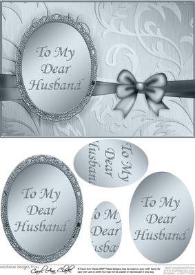A5 Elegant Metallic Husband Greeting Quick Card with Pyramag