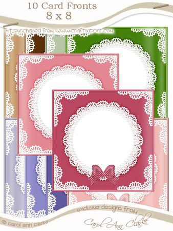 8 x 8 Pearls and Lace Card Fronts Kit