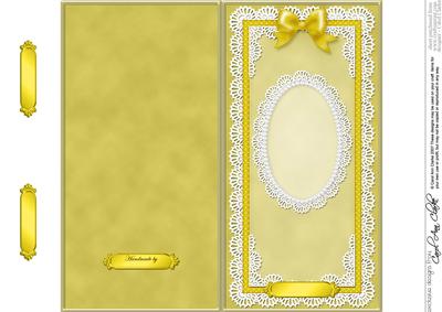 Dl Pearls, Lace and Ribbon Plain Card Base
