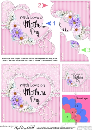 Mothers Day Flowers, Lace & Pearls Shell Edged Corner Side Stacker
