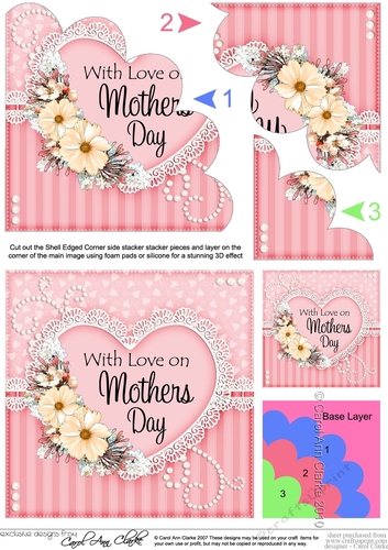 Mothers Day Flowers, Lace & Pearls Shell Edged Corner Side Stacker