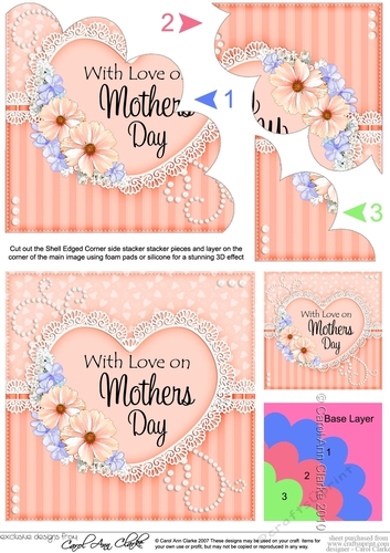 Mothers Day Flowers, Lace & Pearls Shell Edged Corner Side Stacker