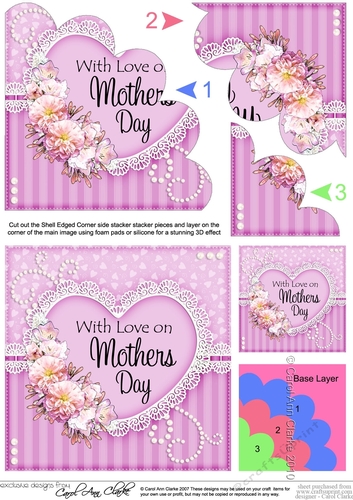 Mothers Day Flowers, Lace & Pearls Shell Edged Corner Side Stacker