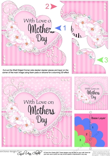 Mothers Day Flowers, Lace & Pearls Shell Edged Corner Side Stacker