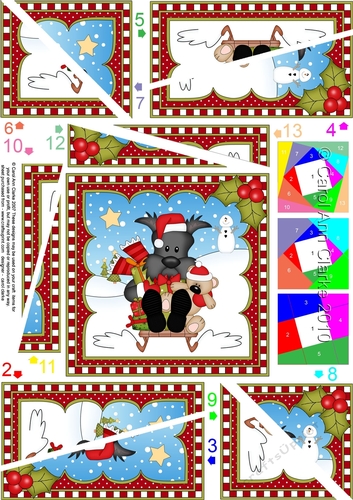 Christmas Twisted Spiral Side Stacker - Little Scottie Dog