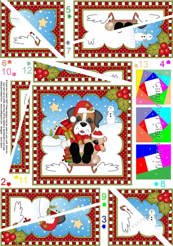 Christmas Twisted Spiral Side Stacker - Little Boxer Dog