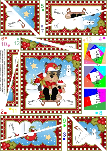 Christmas Twisted Spiral Side Stacker - Little Yorkie Dog