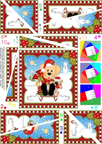 Christmas Twisted Spiral Side Stacker - Little Golden Labrador Dog