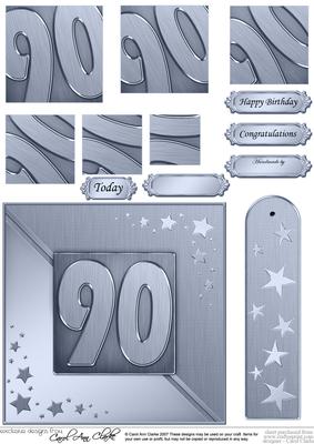 90th Metallic Age Quick Card with Twisted Pyramage