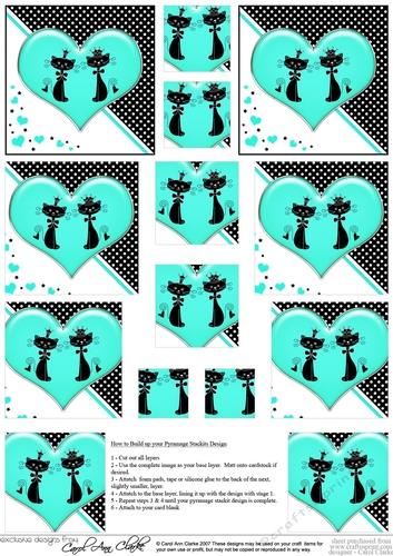 Kool Kats Purrfect Love - Pyramage sheet