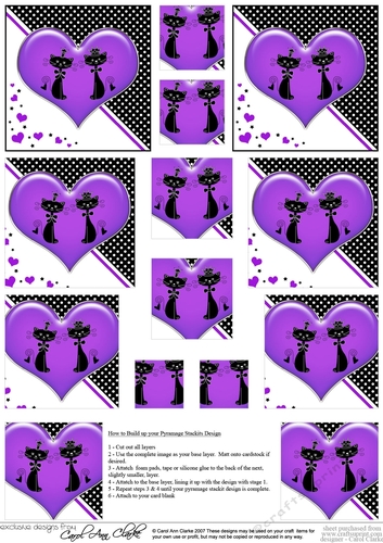 Kool Kats Purrfect Love - Pyramage sheet