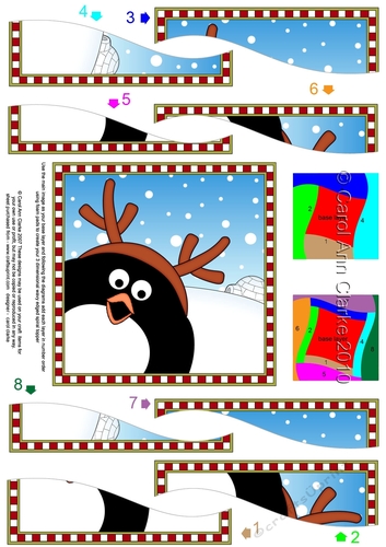 Christmas Wavy Spiral Side Stacker - Cute Fun Pip Penguin