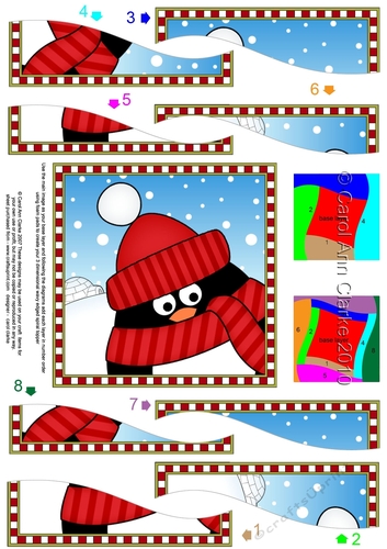 Christmas Wavy Spiral Side Stacker - Cute Fun Pip Penguin