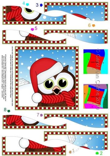 Christmas Wavy Spiral Side Stacker - Cute Fun Little Hoot Owl