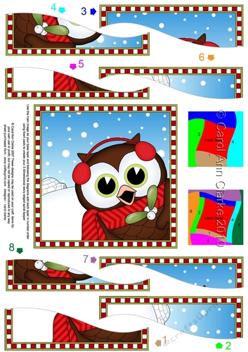 Christmas Wavy Spiral Side Stacker - Cute Fun Little Hoot Owl