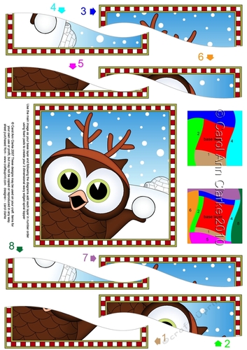 Christmas Wavy Spiral Side Stacker - Cute Fun Little Hoot Owl
