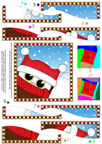 Christmas Wavy Spiral Side Stacker - Cute Fun Little Hoot Owl