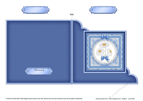 Denim and Daisies  - Cut and Fold Corner Card 
