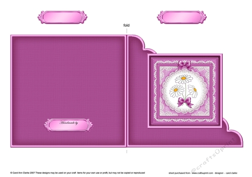 Denim and Daisies  - Cut and Fold Corner Card 