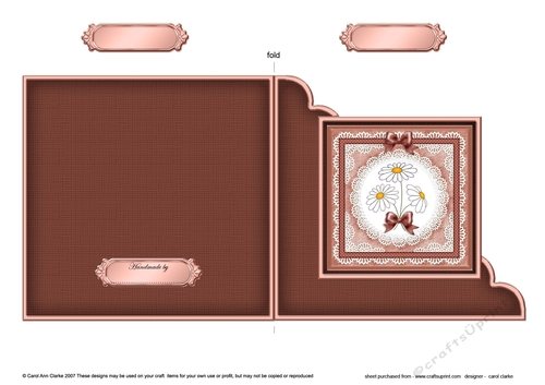 Denim and Daisies  - Cut and Fold Corner Card 