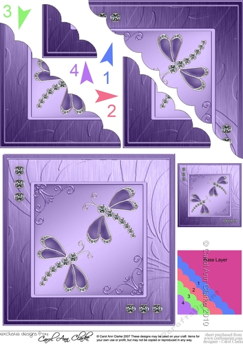 Diamante Dragonflies - Scalloped Corner Stacker