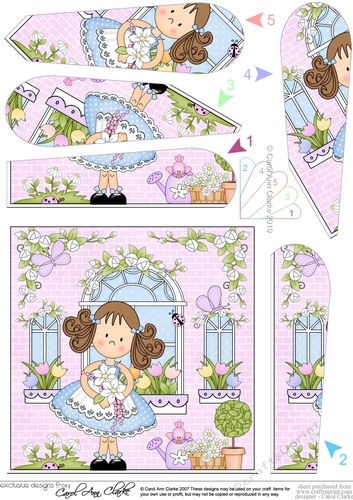 Rose Cottage Girlz Fan Pyramage Topper