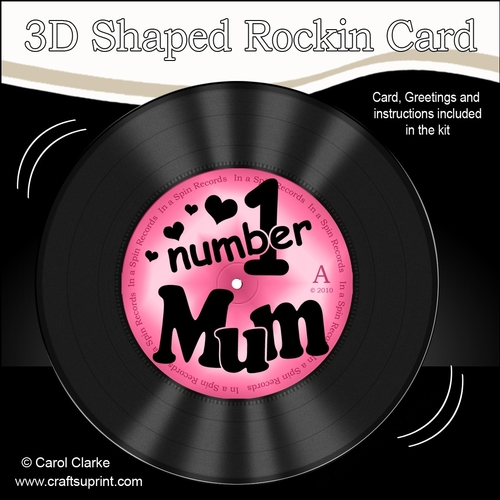 3D Shaped Rocking Card Kit - On the Record - Number 1 MUM