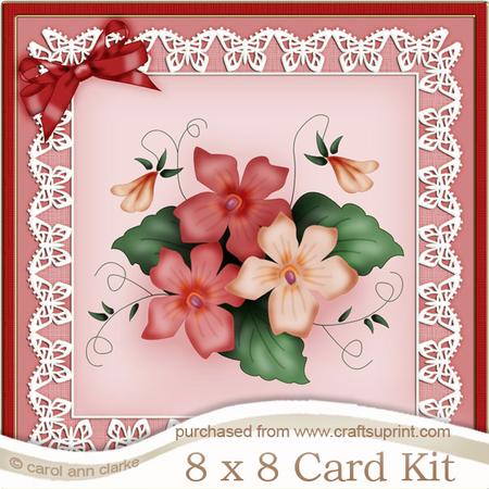 8 x 8 Pretty Viola Kit with 3D Decoupage