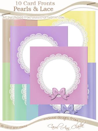 Square Pearls and Lace Card Fronts Kit
