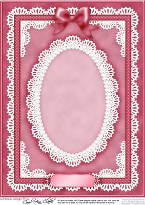 A4 Pearls, Lace and Ribbon Plain Card Base