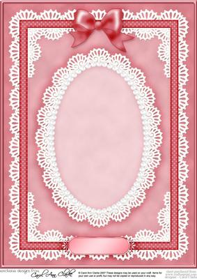 A4 Pearls, Lace and Ribbon Plain Card Base