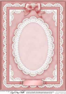 A4 Pearls, Lace and Ribbon Plain Card Base