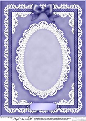 A4 Pearls, Lace and Ribbon Plain Card Base
