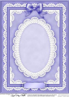 A4 Pearls, Lace and Ribbon Plain Card Base