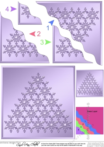 Elegant Metallic Christmas Snowflake Tree - Wavy Corner side stacker Topper