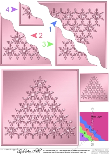 Elegant Metallic Christmas Snowflake Tree - Wavy Corner side stacker Topper