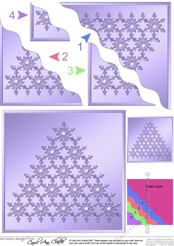Elegant Metallic Christmas Snowflake Tree - Wavy Corner side stacker Topper