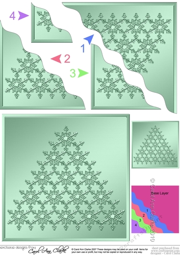 Elegant Metallic Christmas Snowflake Tree - Wavy Corner side stacker Topper