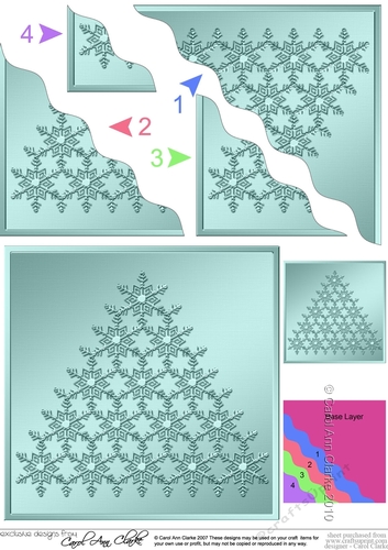 Elegant Metallic Christmas Snowflake Tree - Wavy Corner side stacker Topper