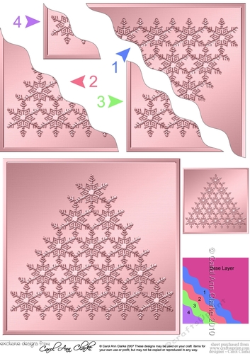 Elegant Metallic Christmas Snowflake Tree - Wavy Corner side stacker Topper