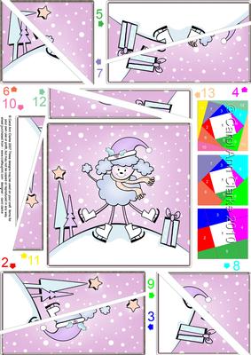 Cute Xmas Poodle Quick Card with Twisted Spiral Side Stacker