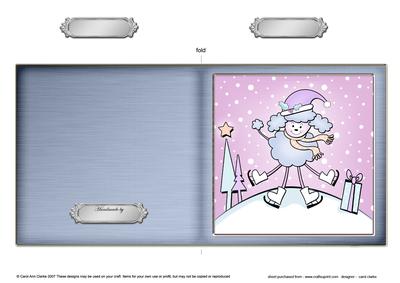 Cute Xmas Poodle Cut and Fold Card